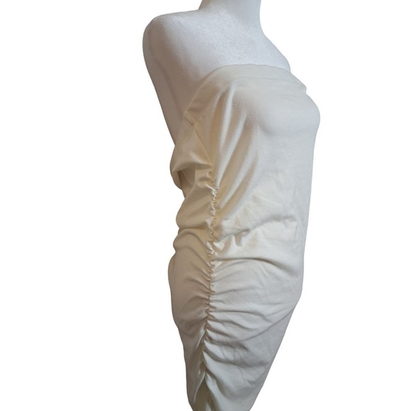 Free People Beach White Ruched Size NWT Size Large - Picture 2 of 7